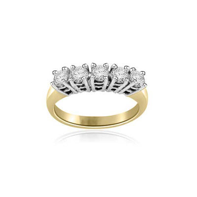Diamond Half Eternity Ring Engagement 18ct Yellow Gold - R165