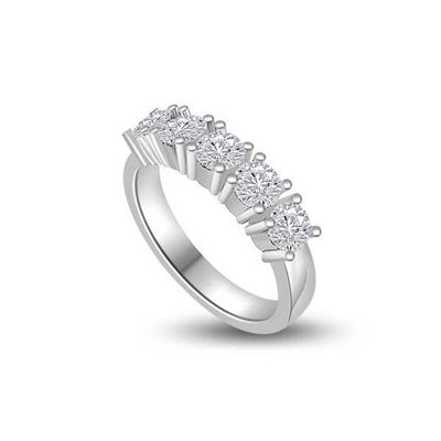 Diamond Half Eternity Ring Engagement Platinum - R170