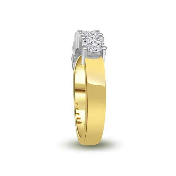 Anello Mezza Veretta con diamanti in Oro Giallo 18ct - R170