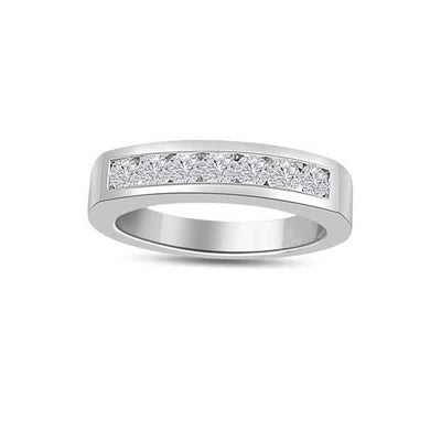 Diamond Half Eternity Ring Engagement Platinum - R185