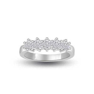 Diamond Half Eternity Ring Engagement 18ct White Gold - R186