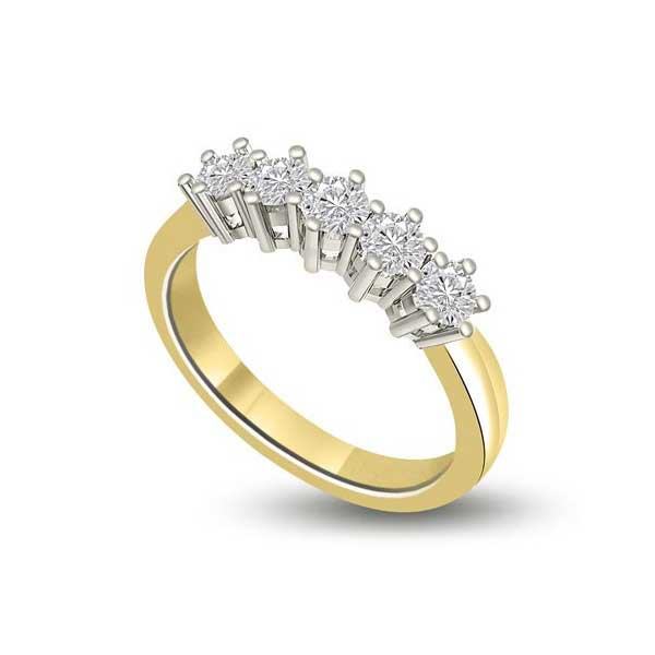 Diamond Half Eternity Ring Engagement 18ct Yellow Gold - R186