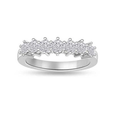 Diamond Half Eternity Ring Engagement Platinum - R195