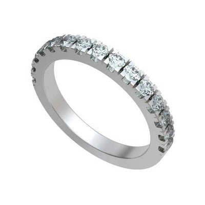 Diamond Half Eternity Ring Engagement Platinum - R245