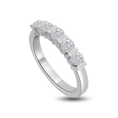 Diamond Half Eternity Ring Engagement 18ct White Gold - R249