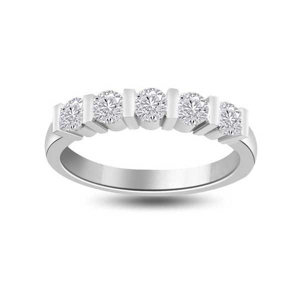 Diamond Half Eternity Ring Engagement 18ct White Gold - R249