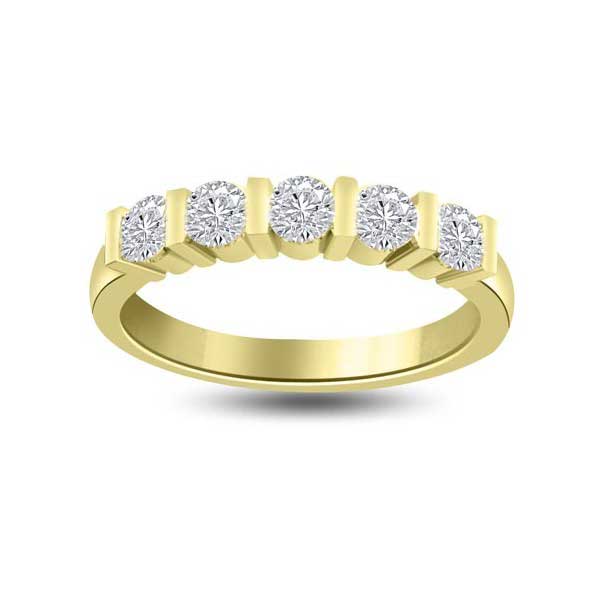 Diamond Half Eternity Ring Engagement 18ct Yellow Gold - R249