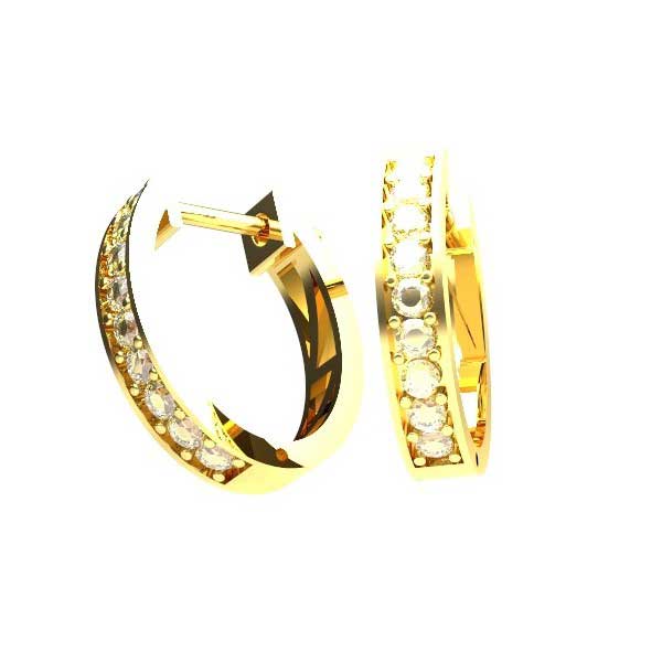 Hoops Diamond Earrings 18ct Yellow Gold - E127