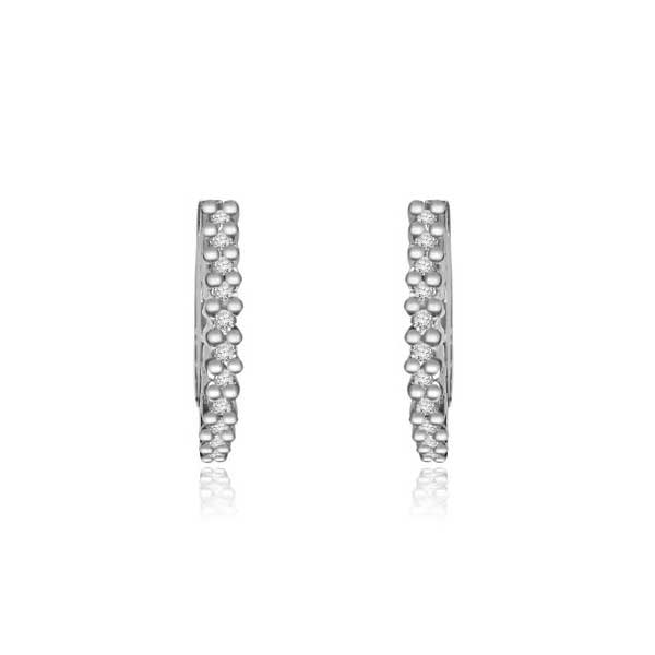 Hoops Diamond Earrings 18ct White Gold - E128