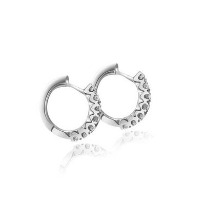 Hoops Diamond Earrings 18ct White Gold - E129