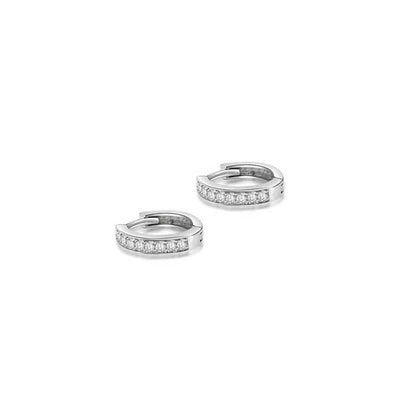 Hoops Diamond Earrings 18ct White Gold - E130