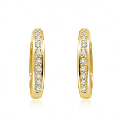 Hoops Diamond Earrings 18ct Yellow Gold - E136
