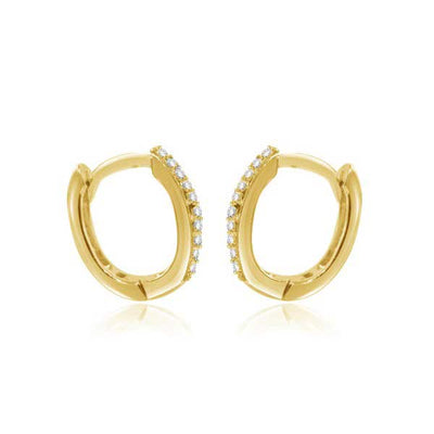 Hoops Diamond Earrings 18ct Yellow Gold - E136