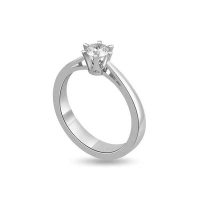 Solitaire Crystal Engagement Ring 925 Silver - R102SL