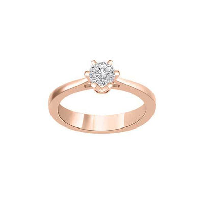 Solitaire Diamond Engagement 18ct Pink Gold - R102