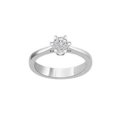 Solitaire Crystal Engagement Ring 925 Silver - R102SL