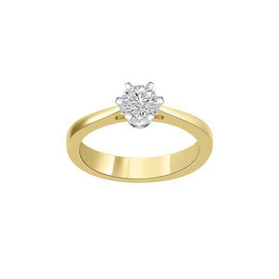Solitaire Diamond Engagement 18ct Yellow Gold - R102