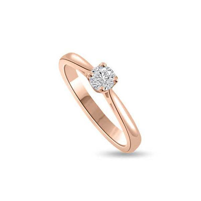Anello di fidanzamento solitario con diamante in Oro Rosa 18ct - R113