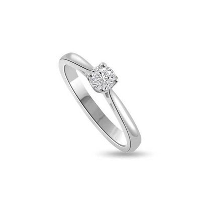 Anello di fidanzamento solitario con diamante in Oro Bianco 18ct - R113