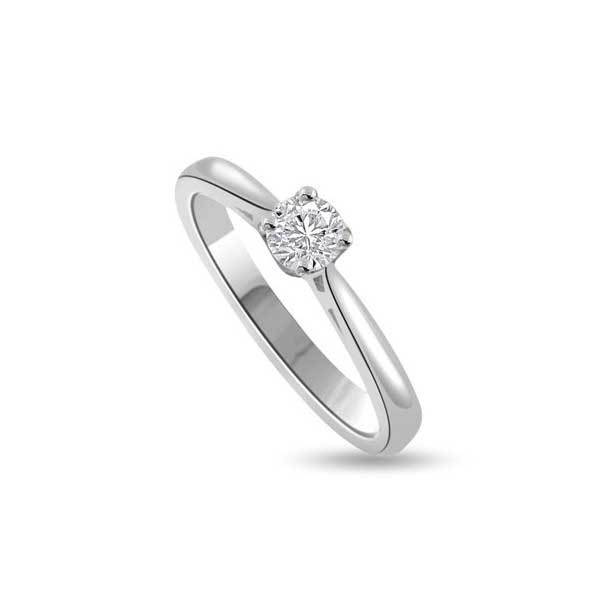 Solitaire Crystal Engagement Ring 925 Silver - R113SL