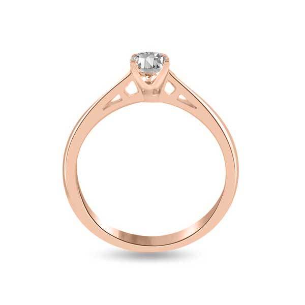 Anello di fidanzamento solitario con diamante in Oro Rosa 18ct - R113