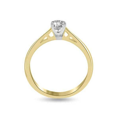 Anello di fidanzamento solitario con diamante in Oro Giallo 18ct - R113