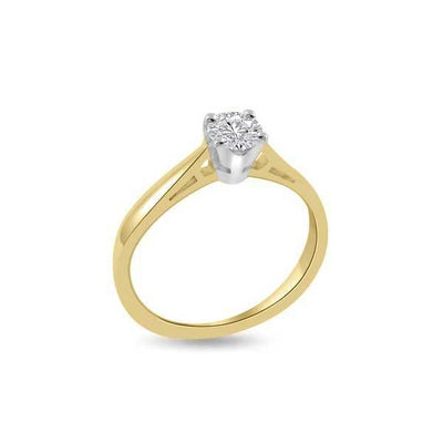 Anello di fidanzamento solitario con diamante in Oro Giallo 18ct - R113