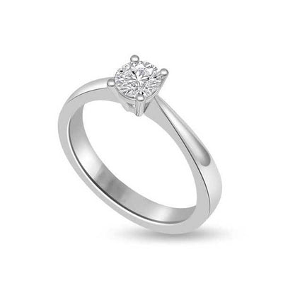 Solitaire Crystal Engagement Ring 925 Silver - R118SL