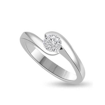 Anello di fidanzamento Solitario Scontato del 50% con diamante naturale certificato in oro bianco 18ct - R127 - Spedizione Gratuita -