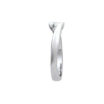 Solitaire Crystal Engagement Ring 925 Silver - R127SL
