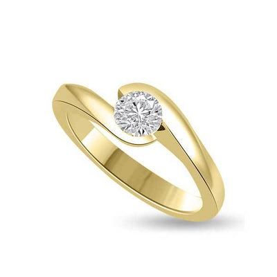 Anello di fidanzamento solitario con diamante in Oro Giallo 18ct - R127