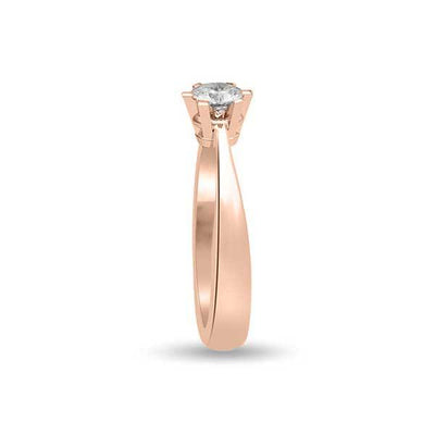 Solitaire Diamond Engagement Ring 18ct Pink Gold - R136