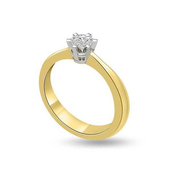 Solitaire Diamond Engagement Ring 18ct Yellow Gold - R136