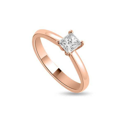 Anello di fidanzamento solitario con diamante in Oro Rosa 18ct - R156