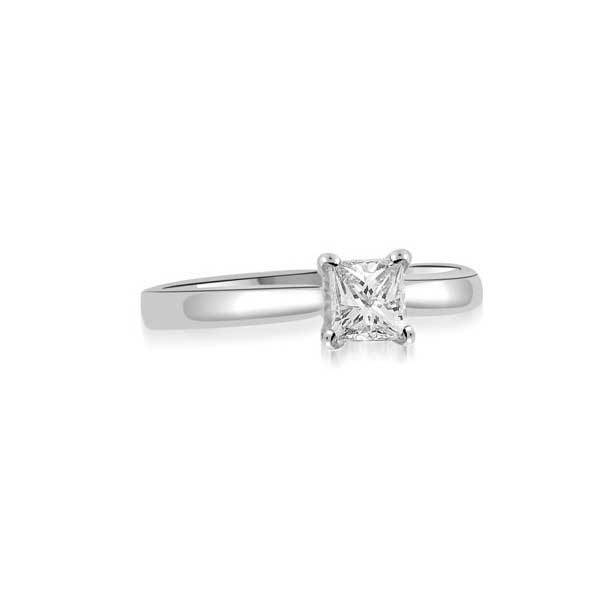Solitaire Crystal Engagement Ring 925 Silver - R156SL