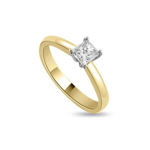 Anello di fidanzamento solitario con diamante in Oro Giallo 18ct - R156