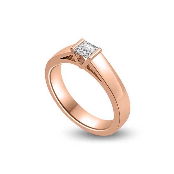 Solitaire Diamond Engagement 18ct Pink Gold - R172