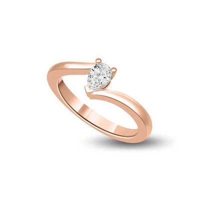 Anello di fidanzamento solitario con diamante in Oro Rosa 18ct - R176