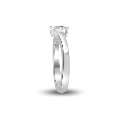 Anello di fidanzamento solitario con diamante in Oro Bianco 18ct - R176