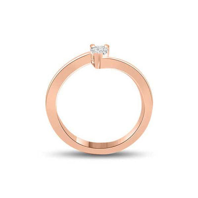 Anello di fidanzamento solitario con diamante in Oro Rosa 18ct - R176