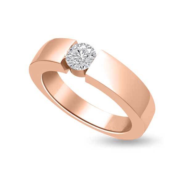 Anello di fidanzamento solitario con diamante in Oro Rosa 18ct - R197