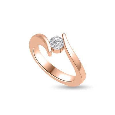 Solitaire Diamond Engagement 18ct Pink Gold - R208