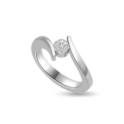 Solitaire Crystal Engagement Ring 925 Silver - R208SL