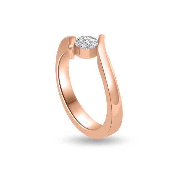Solitaire Diamond Engagement 18ct Pink Gold - R208