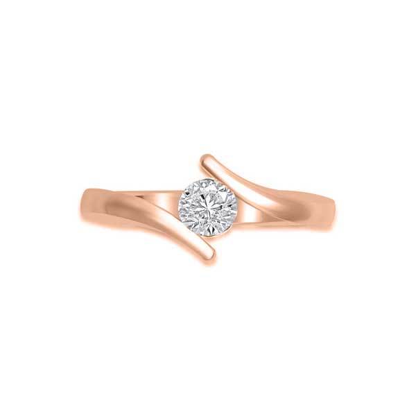 Anello di fidanzamento solitario con diamante in Oro Rosa 18ct - R208
