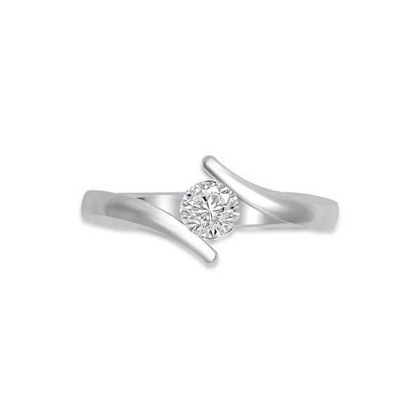 Solitaire Diamond Engagement 18ct White Gold - R208