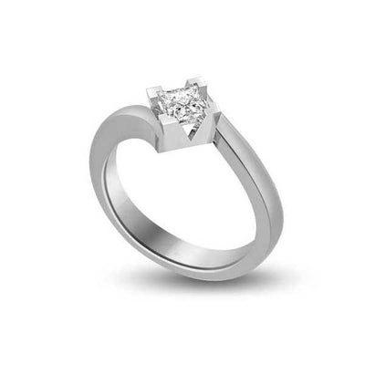 Solitaire Crystal Engagement Ring 925 Silver - R216SL