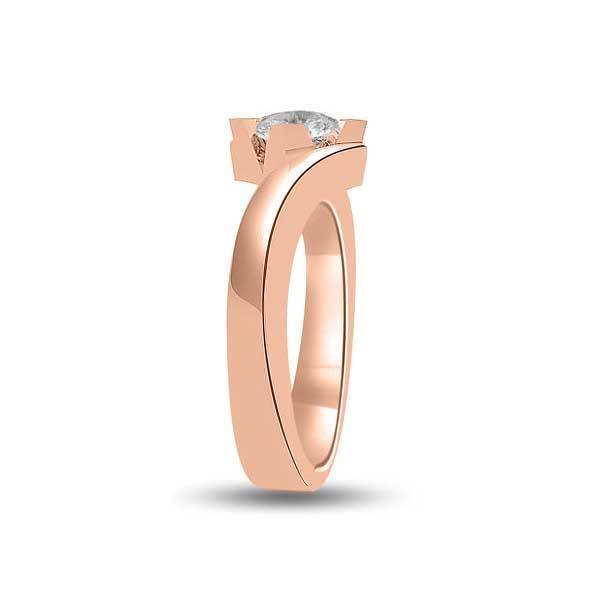 Anello di fidanzamento solitario con diamante in Oro Rosa 18ct - R216