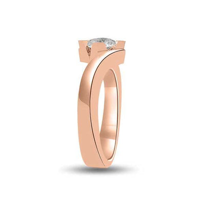 Solitaire Diamond Engagement 18ct Pink Gold - R216