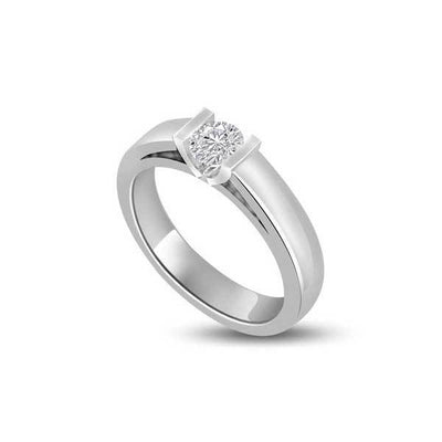 Solitaire Crystal Engagement Ring 925 Silver - R223SL